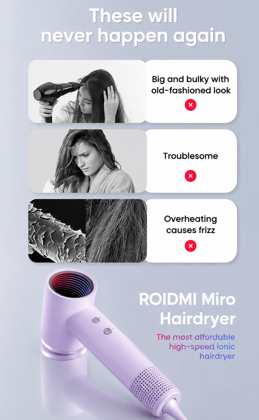 Máy Sấy Tóc ROIDMI MIRO Pro - 20 Triệu Ion Âm, Giảm Khô Xơ Rối, Siêu Nhẹ, Điều Khiển Nhiệt Thông 5 Máy Sấy Tóc ROIDMI MIRO Pro - 20 Triệu Ion Âm, Giảm Khô Xơ Rối, Siêu Nhẹ, Điều Khiển Nhiệt Thông