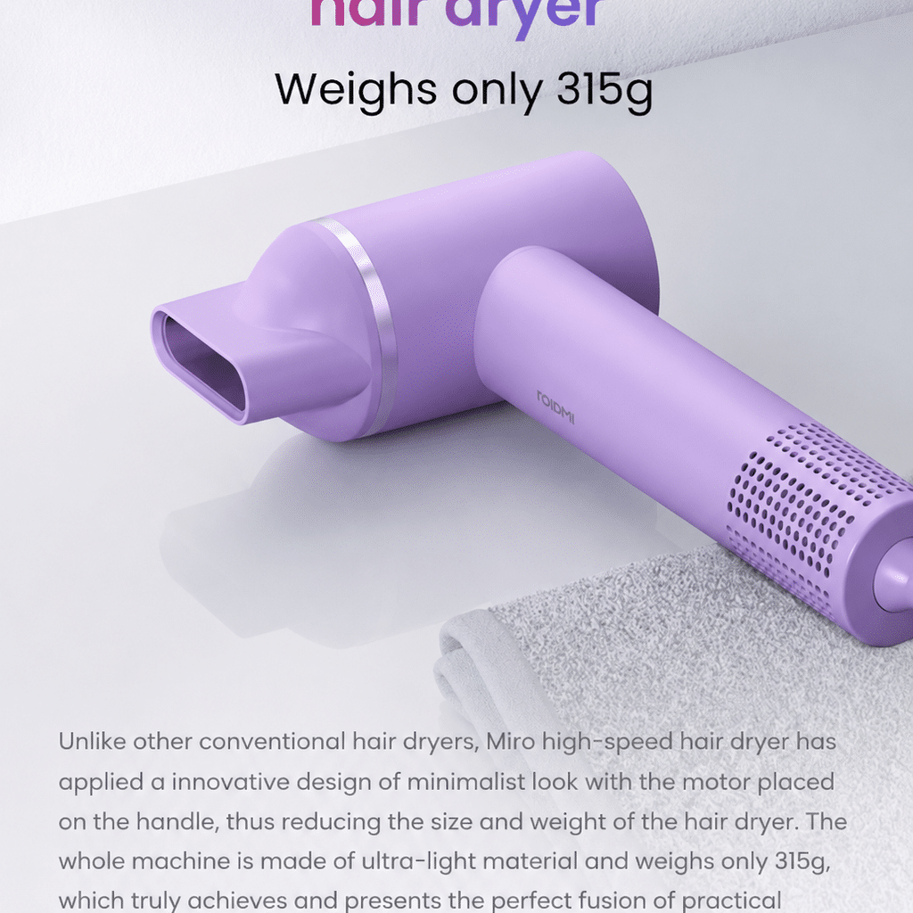 Máy Sấy Tóc ROIDMI MIRO Pro - 20 Triệu Ion Âm, Giảm Khô Xơ Rối, Siêu Nhẹ, Điều Khiển Nhiệt Thông 8 Máy Sấy Tóc ROIDMI MIRO Pro - 20 Triệu Ion Âm, Giảm Khô Xơ Rối, Siêu Nhẹ, Điều Khiển Nhiệt Thông