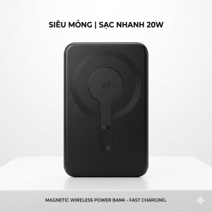 Pin dự phòng siêu mỏng PD20W 5000mAh sạc không dây Magsage (ko hộp)