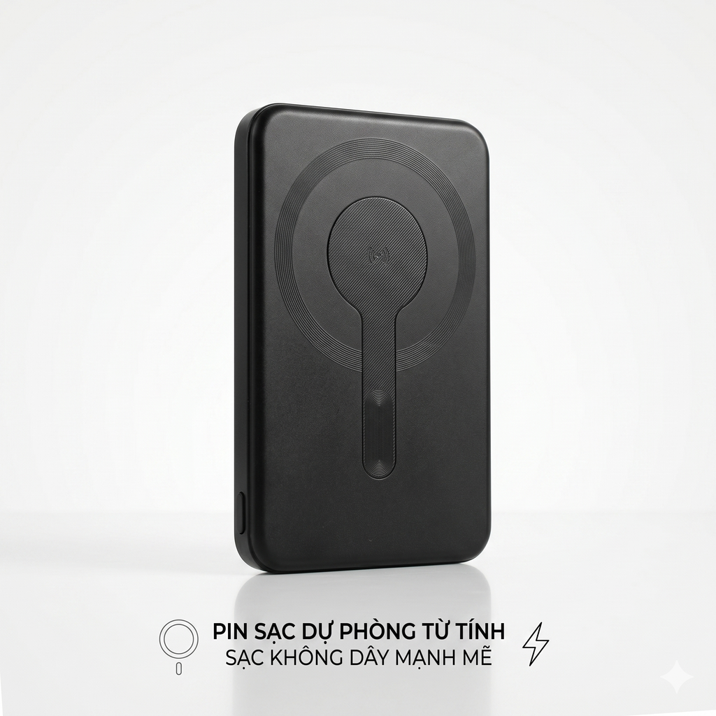 Pin dự phòng siêu mỏng PD20W 5000mAh sạc không dây Magsage (ko hộp) 3 Pin dự phòng siêu mỏng PD20W 5000mAh sạc không dây Magsage (ko hộp)