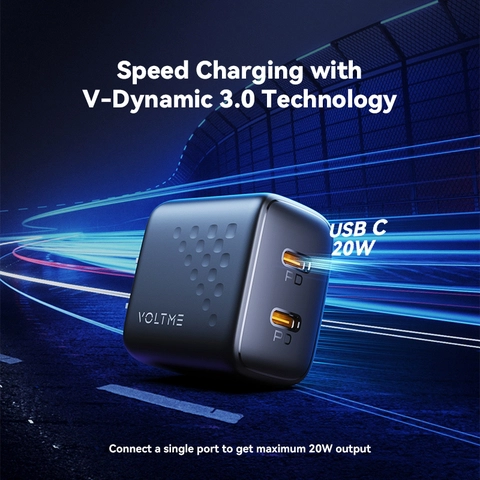 Combo 2 Củ sạc nhanh 20W 2 cổng C hãng VOLTME Revo 20 Duo Lite 20W - V1168 4 Combo 2 Củ sạc nhanh 20W 2 cổng C hãng VOLTME Revo 20 Duo Lite 20W - V1168