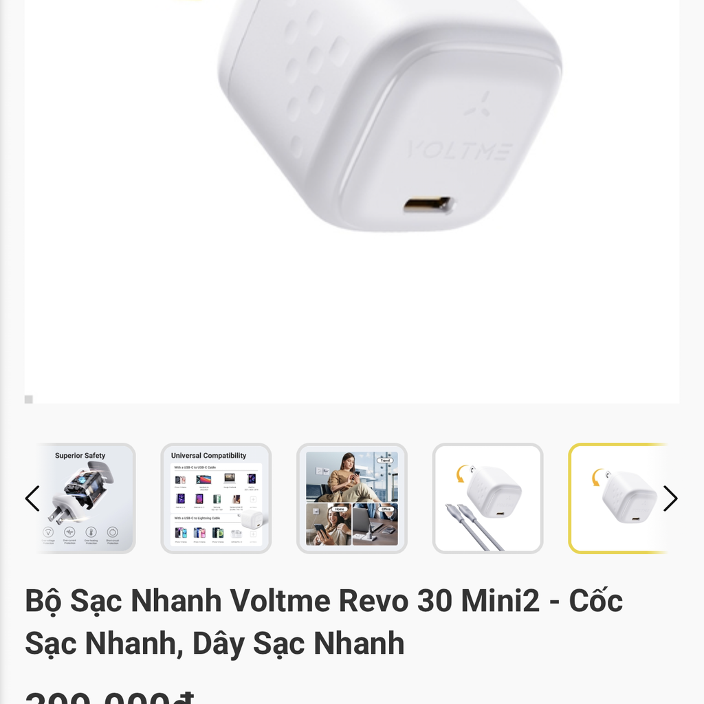 Củ Sạc Nhanh 30W Voltme Revo 30 Mini2, siêu nhỏ 2 Củ Sạc Nhanh 30W Voltme Revo 30 Mini2, siêu nhỏ