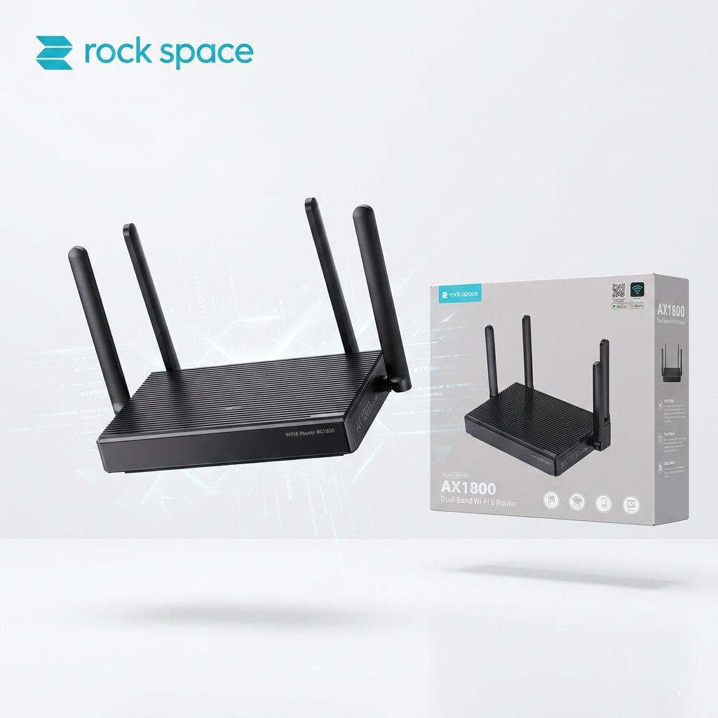 Modem / Router WiFi 6 Rock Space AX1800 Chính Hãng, 4 ăng ten, chuẩn WIFI6 tốc độ cao, phủ sóng rộng 1 Modem / Router WiFi 6 Rock Space AX1800 Chính Hãng, 4 ăng ten, chuẩn WIFI6 tốc độ cao, phủ sóng rộng