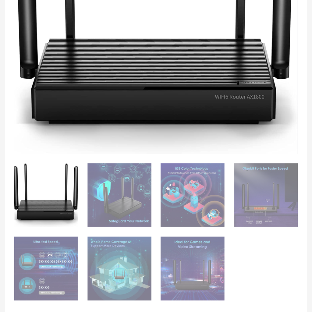 Modem / Router WiFi 6 Rock Space AX1800 Chính Hãng, 4 ăng ten, chuẩn WIFI6 tốc độ cao, phủ sóng rộng 3 Modem / Router WiFi 6 Rock Space AX1800 Chính Hãng, 4 ăng ten, chuẩn WIFI6 tốc độ cao, phủ sóng rộng