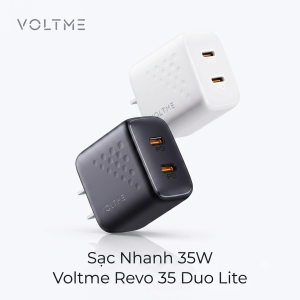Củ Sạc Nhanh 35W Voltme Revo 35 Duo Lite | Sạc 2 Thiết Bị Cùng Lúc, 2 Cổng Type-C PD