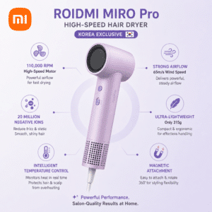 Máy Sấy Tóc ROIDMI MIRO Pro - 20 Triệu Ion Âm, Giảm Khô Xơ Rối, Siêu Nhẹ, Điều Khiển Nhiệt Thông