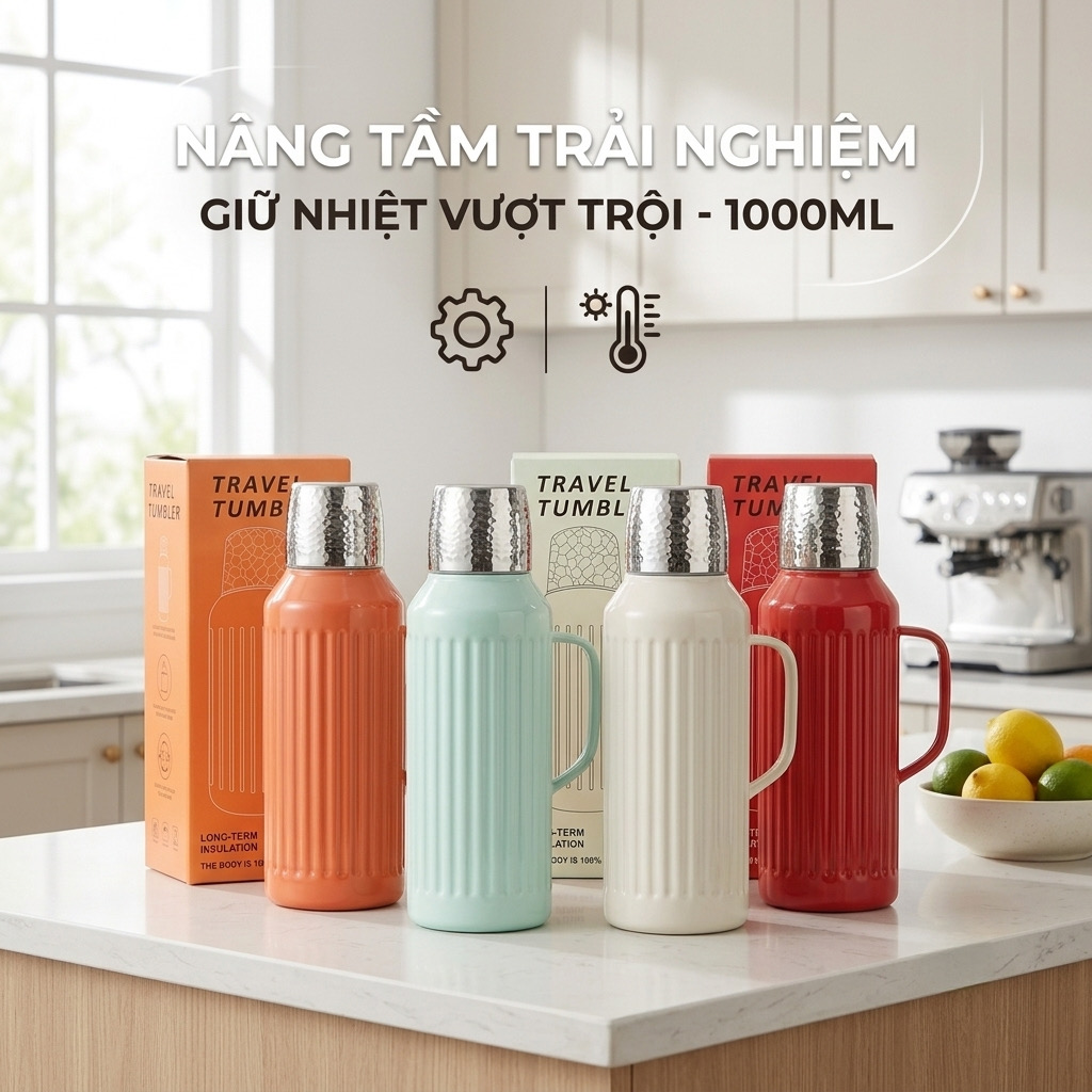 Phích Nước Giữ Nhiệt 1 Lít Có Màn Hình LED Cảm Ứng - Bình Ủ Trà, Cà Phê Inox 304 2 Phích Nước Giữ Nhiệt 1 Lít Có Màn Hình LED Cảm Ứng - Bình Ủ Trà, Cà Phê Inox 304