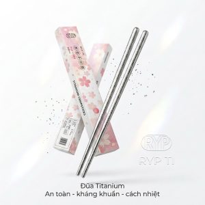 Đôi đũa Titanium thương hiệu RYP, Kháng khuẩn, siêu nhẹ, chống trơn, titan siêu bền