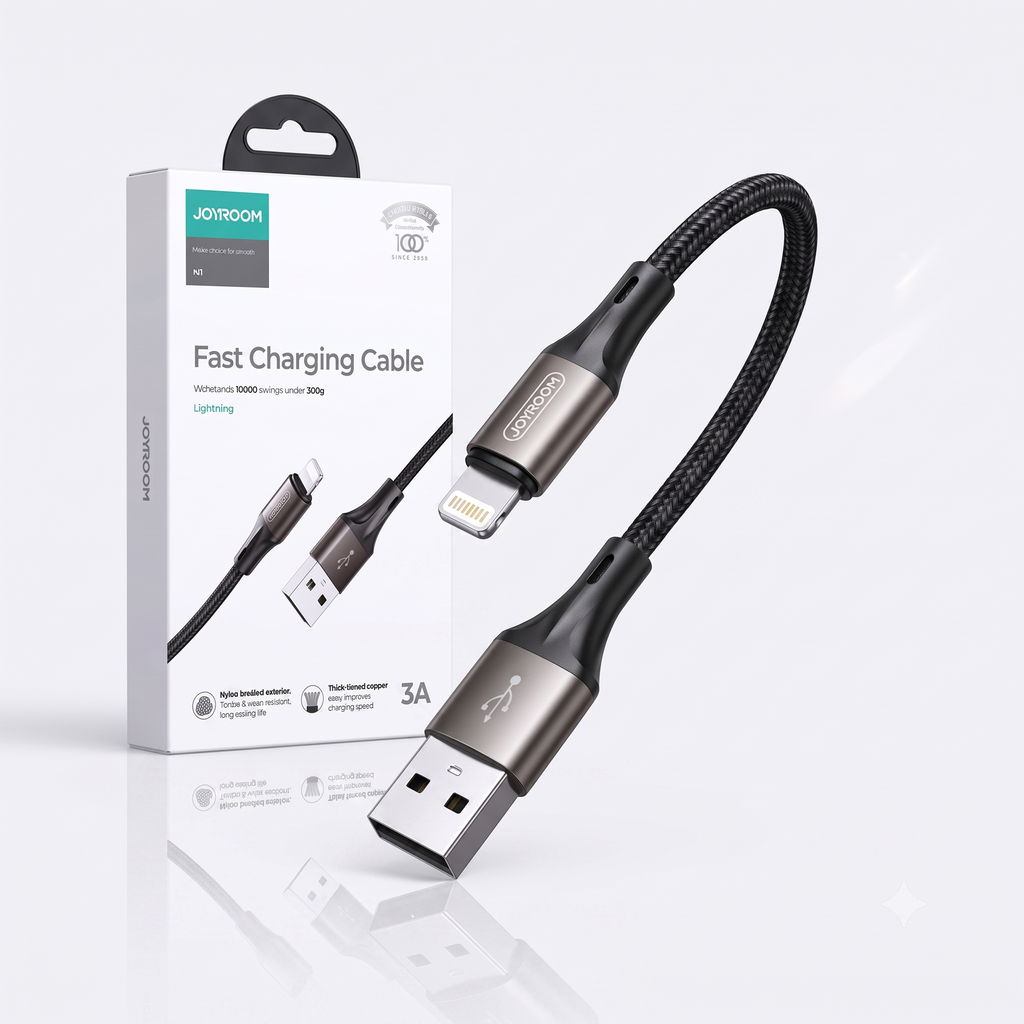 Dây cáp sạc iPhone ngắn 20cm chính hãng JOYROOM N1 SERIES (S-0230N1 - 0.2M) 2 Dây cáp sạc iPhone ngắn 20cm chính hãng JOYROOM N1 SERIES (S-0230N1 - 0.2M)