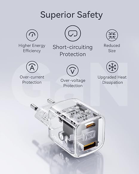 Củ sạc nhanh 30W VOLTME , 2 cổng (C+A) Revo 30 Duo (30W Dual-Port GaN Tech) (chân tròn) 5 Củ sạc nhanh 30W VOLTME , 2 cổng (C+A) Revo 30 Duo (30W Dual-Port GaN Tech) (chân tròn)