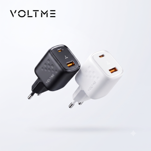Củ sạc nhanh 30W VOLTME , 2 cổng (C+A) Revo 30 Duo (30W Dual-Port GaN Tech) (chân tròn)