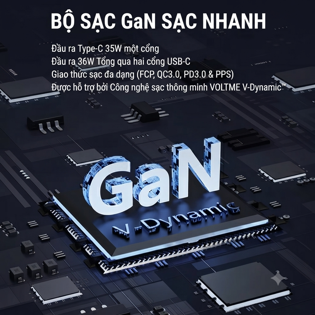 Củ sạc nhanh 35W VOLTME Revo 35 Duo (C+C) GaN – 2 Cổng USB-C | Sạc Nhanh PD 3.0 7 Củ sạc nhanh 35W VOLTME Revo 35 Duo (C+C) GaN – 2 Cổng USB-C | Sạc Nhanh PD 3.0