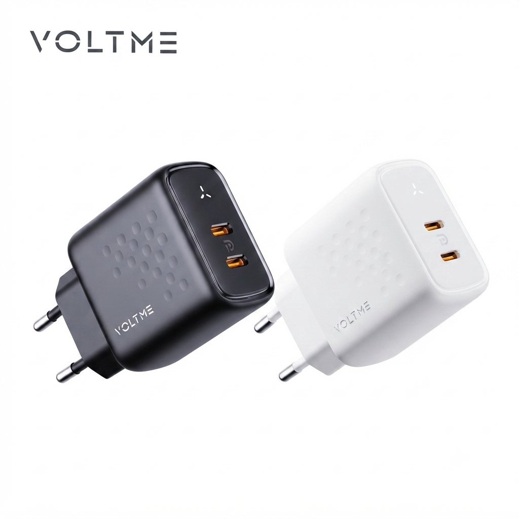 Củ sạc nhanh 2 cổng C+C (chân tròn) 35W VOLTME REVO 35 DUO GAN 1 Củ sạc nhanh 2 cổng C+C (chân tròn) 35W VOLTME REVO 35 DUO GAN