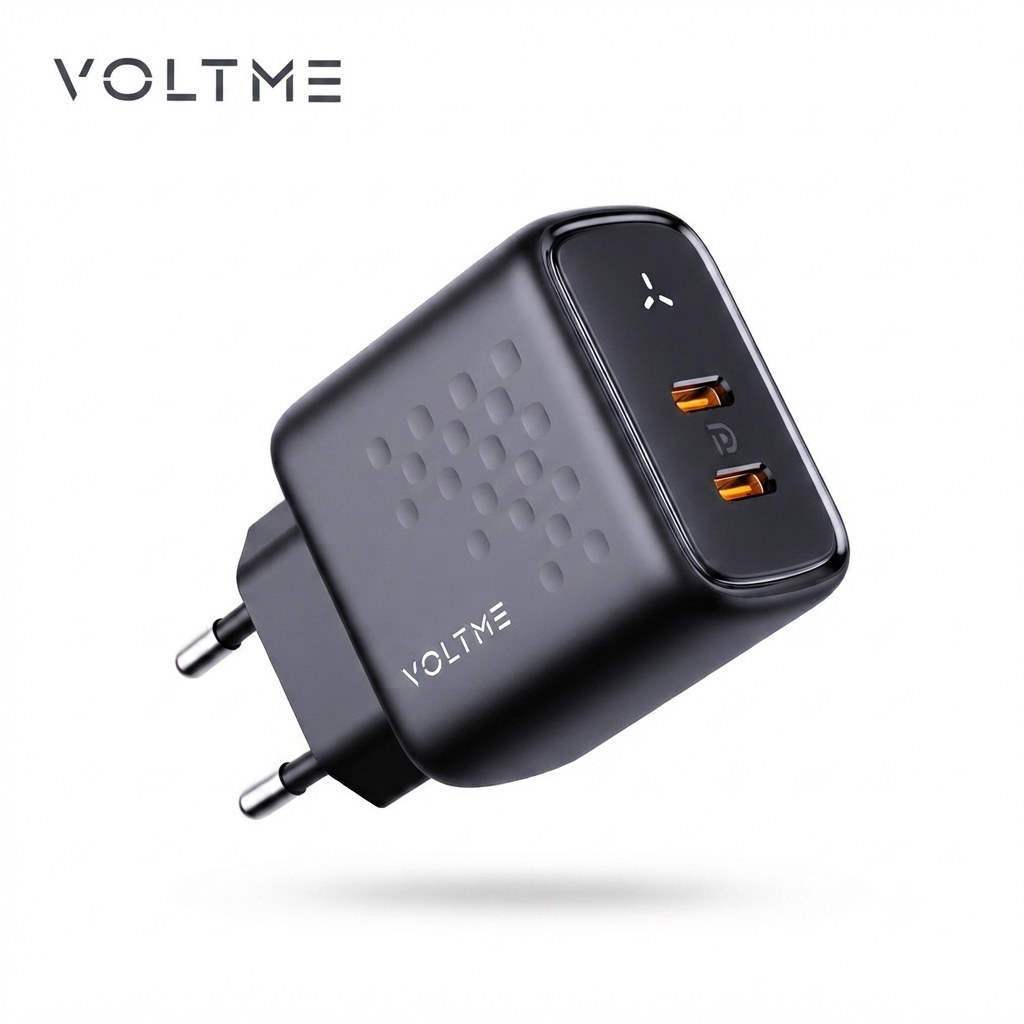 Củ sạc nhanh 2 cổng C+C (chân tròn) 35W VOLTME REVO 35 DUO GAN 2 Củ sạc nhanh 2 cổng C+C (chân tròn) 35W VOLTME REVO 35 DUO GAN