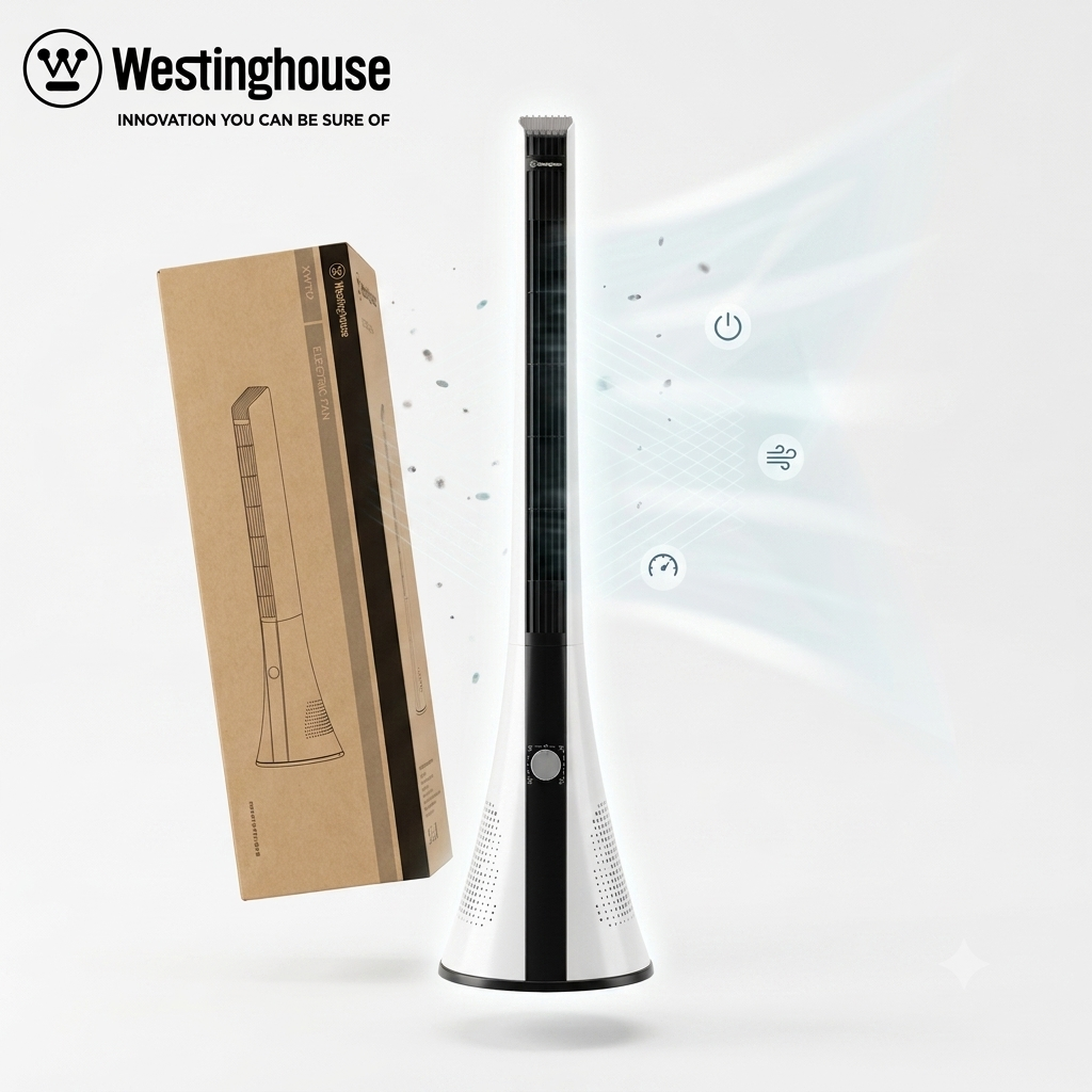 Quạt tháp không cánh Westinghouse XWT12 BFT1803R, có lọc không khí bằng ion âm 1 Quạt tháp không cánh Westinghouse XWT12 BFT1803R, có lọc không khí bằng ion âm