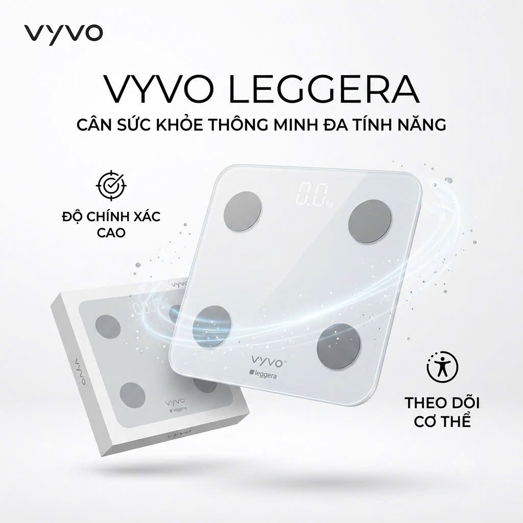 Cân sức khoẻ thông minh Vyvo Leggera ( Hàng Amazon Nhật ) - ko có App 1 Cân sức khoẻ thông minh Vyvo Leggera ( Hàng Amazon Nhật ) - ko có App