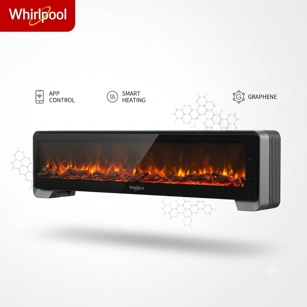 Máy sưởi Whirlpool (Mỹ), công nghệ sưởi Graphene ko đốt Oxy, màn hình than củi, dài 1.3m, 2200W 1 Máy sưởi Whirlpool (Mỹ), công nghệ sưởi Graphene ko đốt Oxy, màn hình than củi, dài 1.3m, 2200W