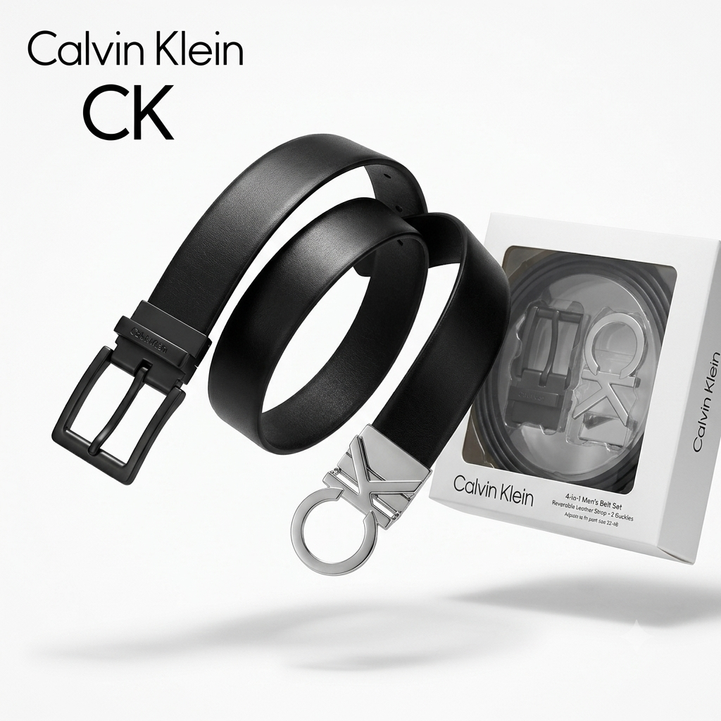 Bộ thắt lưng nam Calvin Klein (2 mặt + 1 dây da) CK 1 Bộ thắt lưng nam Calvin Klein (2 mặt + 1 dây da) CK