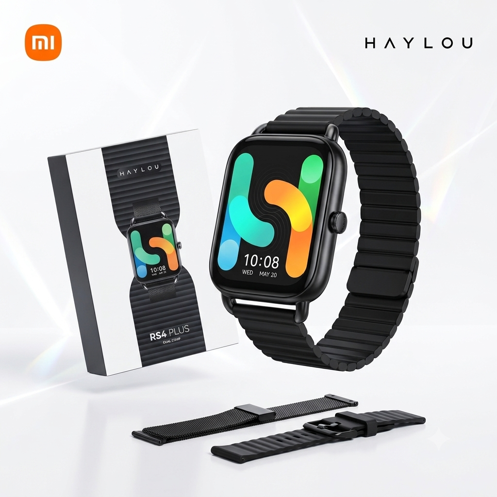 Đồng Hồ Thông Minh Xiaomi HAYLOU RS4 Plus - Phiên Bản quốc tế, 2 Dây (màu đen) 1 Đồng Hồ Thông Minh Xiaomi HAYLOU RS4 Plus - Phiên Bản quốc tế, 2 Dây (màu đen)