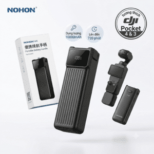 Tay cầm Pin Di Động 10.000mAh NOHON cho DJI Pocket 3 & Pocket 4, sạc nhanh 22.5w