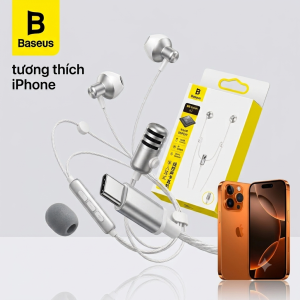 Tai nghe dây chân Type C BASEUS ANCOK - K1, dùng được iPhone 17, có Mic thu âm, hát karaoke online
