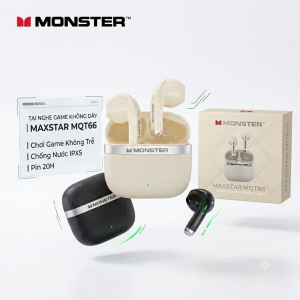 Tai nghe Bluetooth Monster Maxstar MQT66, tai gamming độ trễ thấp