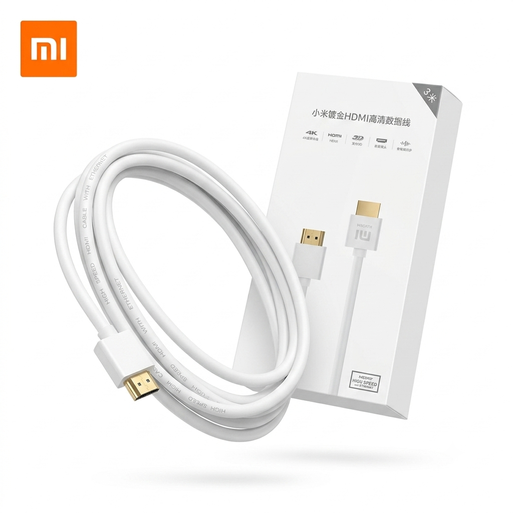 Cáp HDMI Xiaomi Mi 4K dài 3m (XY-H-3) đầu mạ vàng -Trắng 1 Cáp HDMI Xiaomi Mi 4K dài 3m (XY-H-3) đầu mạ vàng -Trắng