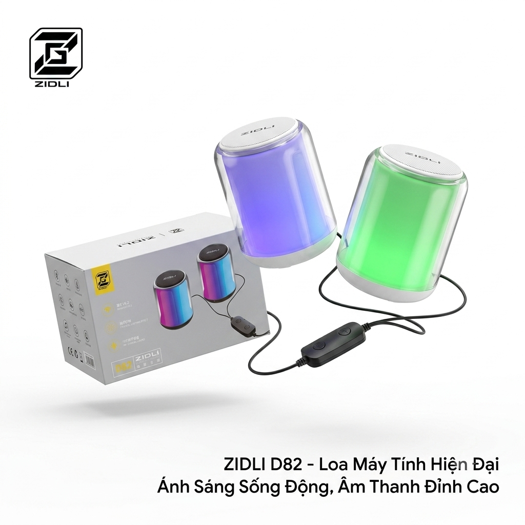 Cặp Loa Bluetooth Zidli D82 – Âm Thanh Đỉnh Cao, Ánh Sáng Rực Rỡ 1 Cặp Loa Bluetooth Zidli D82 – Âm Thanh Đỉnh Cao, Ánh Sáng Rực Rỡ