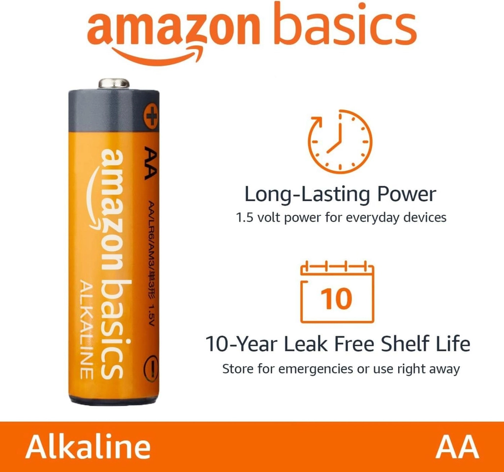 Vỉ 12 viên Pin tiểu AA Alkaline Amazon Basics ( Mỹ ) 1 Vỉ 12 viên Pin tiểu AA Alkaline Amazon Basics ( Mỹ )