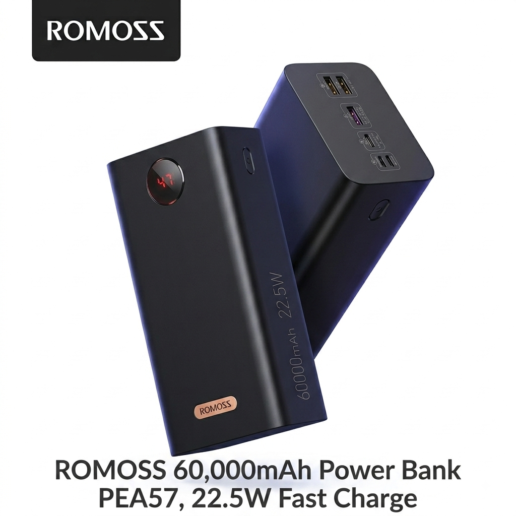 Pin dự phòng ROMOSS 60.000mAh PEA57, sạc nhanh 22.5W ( new - ko hộp) 1 Pin dự phòng ROMOSS 60.000mAh PEA57, sạc nhanh 22.5W ( new - ko hộp)