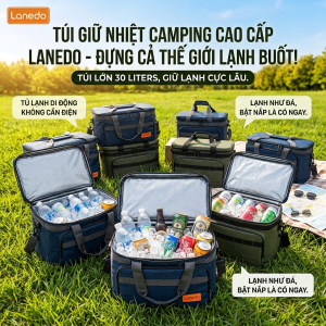 Túi đựng đồ hãng LANEDO, giữ nhiệt đi camping , bảo quản lạnh đồ uống LISA-1 bản nâng cấp Premium