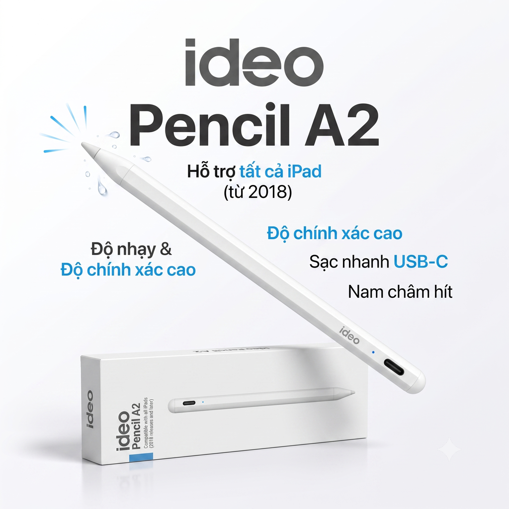Bút cảm ứng IDEO PENCIL A2 - dùng cho iPad từ 2018 trở lên 6 Bút cảm ứng IDEO PENCIL A2 - dùng cho iPad từ 2018 trở lên