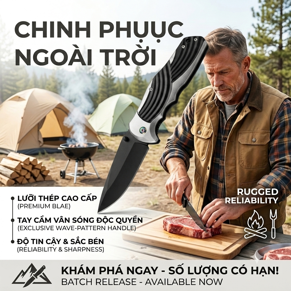 Dao gấp sinh tồn, cắm trại đa năng SOG, phụ kiện camping (không hộp) 6 Dao gấp sinh tồn, cắm trại đa năng SOG, phụ kiện camping (không hộp)