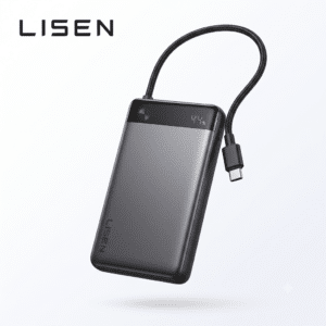 Pin dự phòng 10.000mAh hãng LISEN - P301 sạc nhanh 22.5w, siêu mỏng, liền cáp Type-