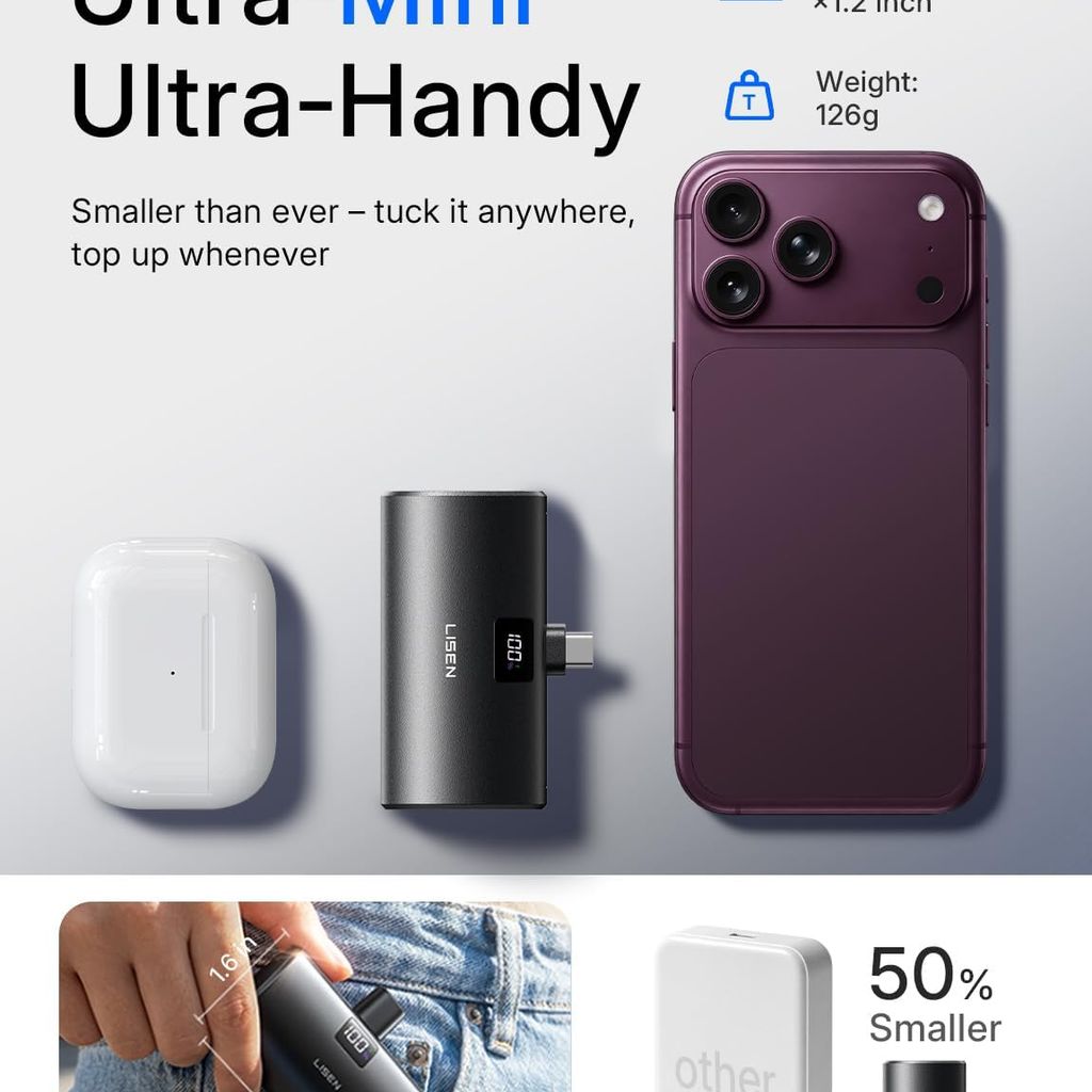 Pin dự phòng LISEN 6800mAh siêu nhỏ gọn, sạc nhanh 22.5W, LISEN - 2E450 / P106 6 Pin dự phòng LISEN 6800mAh siêu nhỏ gọn, sạc nhanh 22.5W, LISEN - 2E450 / P106