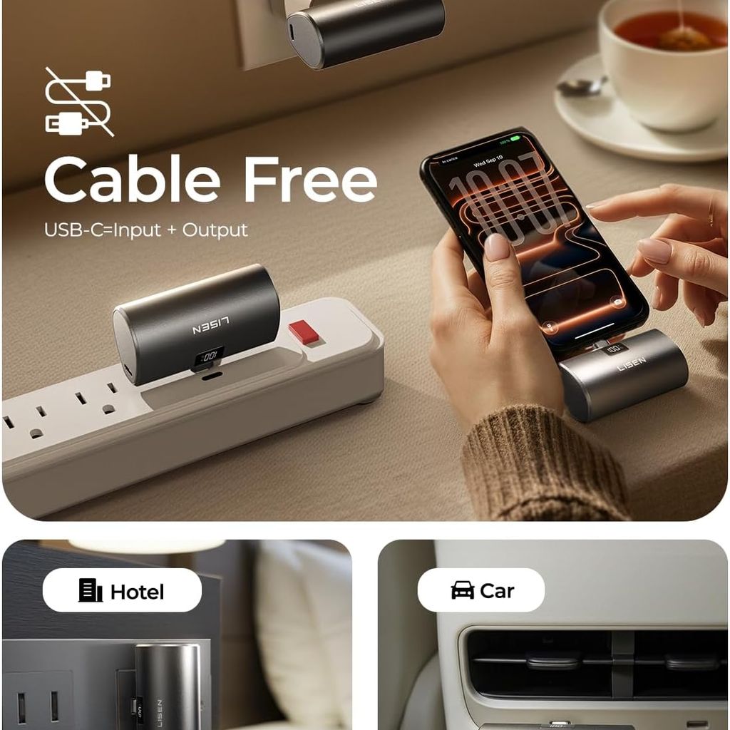 Pin dự phòng LISEN 6800mAh siêu nhỏ gọn, sạc nhanh 22.5W, LISEN - 2E450 / P106 11 Pin dự phòng LISEN 6800mAh siêu nhỏ gọn, sạc nhanh 22.5W, LISEN - 2E450 / P106