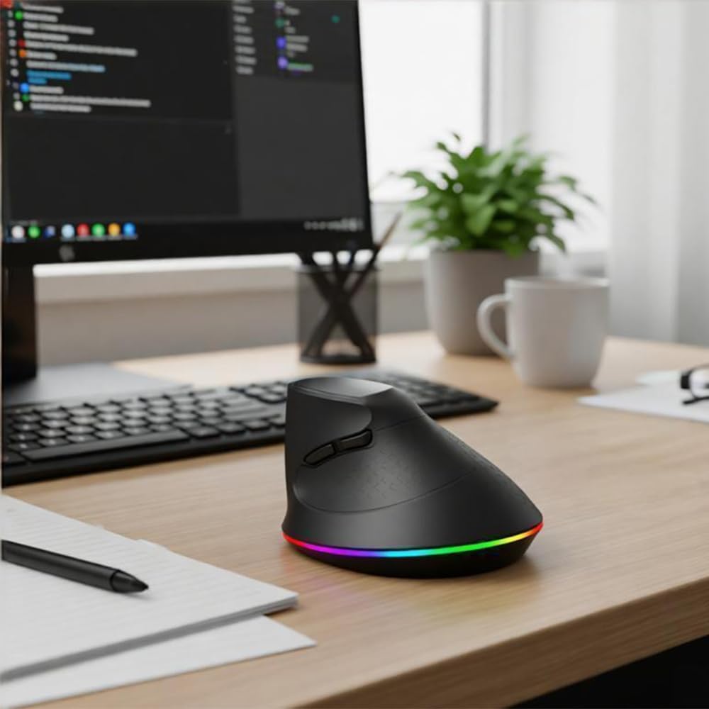 Chuột Bluetooth công thái học RICHTECH - MX101 , chuột yên lặng, 3200 DPI, led RGD 8 Chuột Bluetooth công thái học RICHTECH - MX101 , chuột yên lặng, 3200 DPI, led RGD
