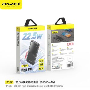 Pin Sạc Dự Phòng AWEI P10K 10000mAh Sạc Nhanh 22.5W Siêu Mỏng Gọn