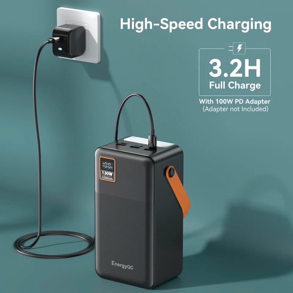 Pin dự phòng khủng long 72.000mAh hãng EnergyQC sạc nhanh 130W 9 Pin dự phòng khủng long 72.000mAh hãng EnergyQC sạc nhanh 130W