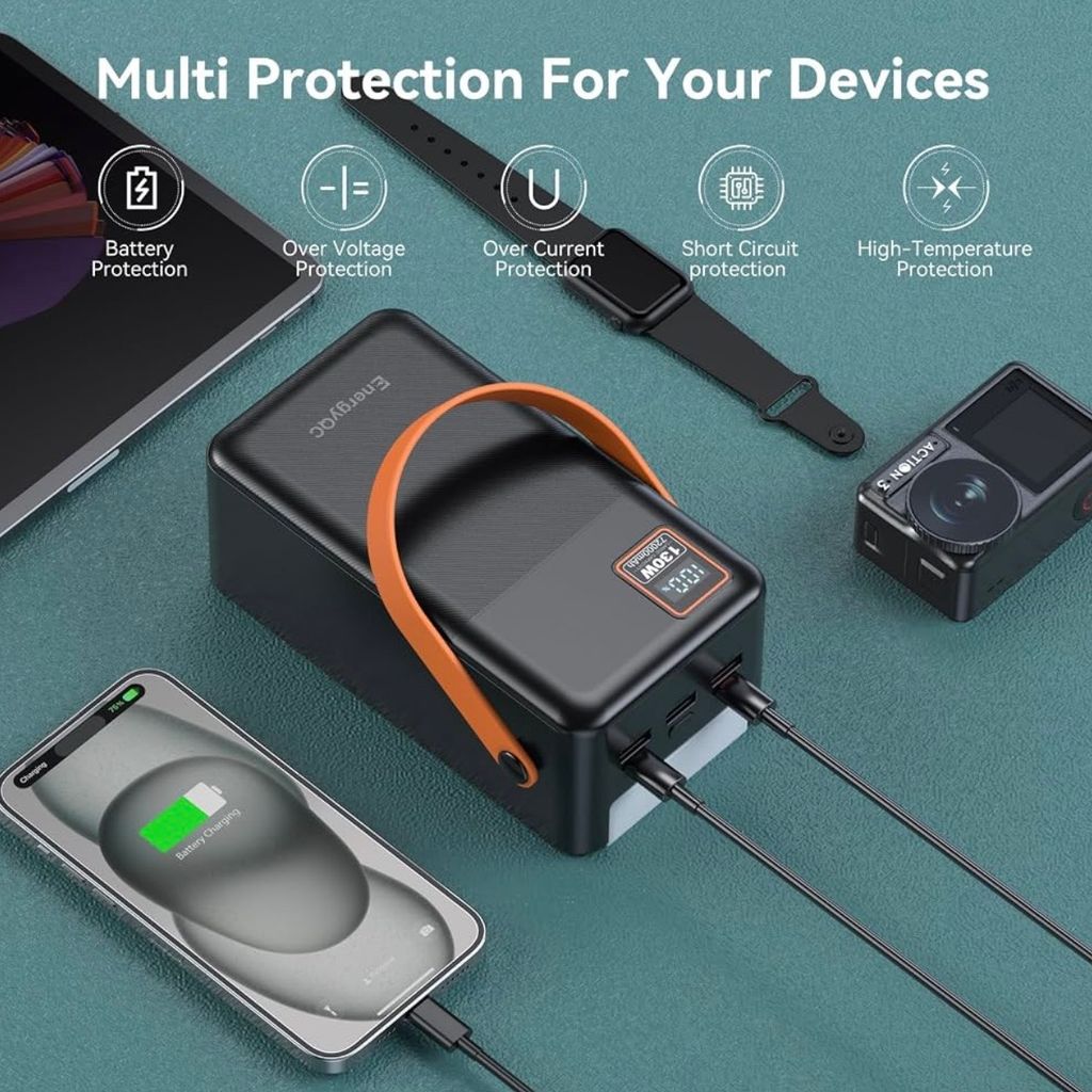 Pin dự phòng khủng long 72.000mAh hãng EnergyQC sạc nhanh 130W 10 Pin dự phòng khủng long 72.000mAh hãng EnergyQC sạc nhanh 130W
