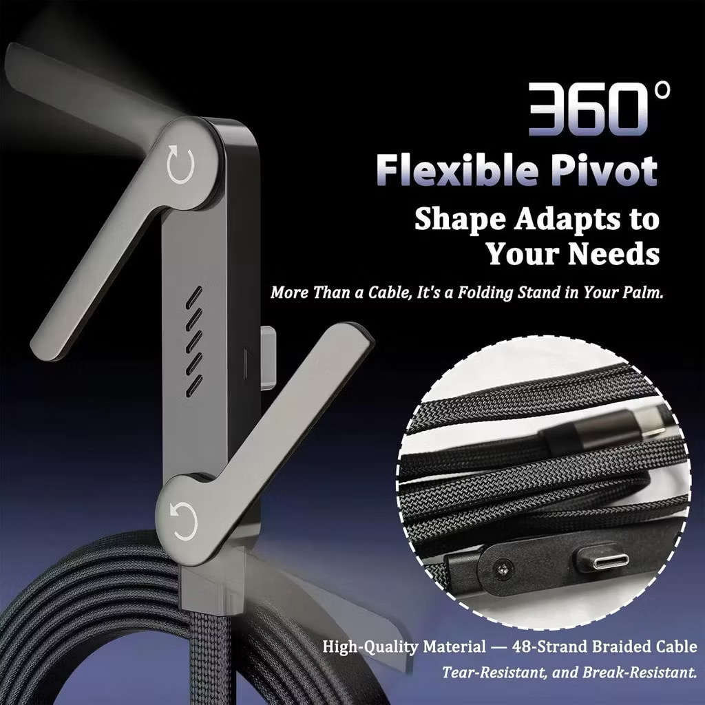 Cáp Sạc Nhanh C to C 240W dây dù, Kiêm Giá Đỡ Điện Thoại Gấp Gọn, công suất 60W ( hàng Amazon ) 10 Cáp Sạc Nhanh C to C 240W dây dù, Kiêm Giá Đỡ Điện Thoại Gấp Gọn, công suất 60W ( hàng Amazon )