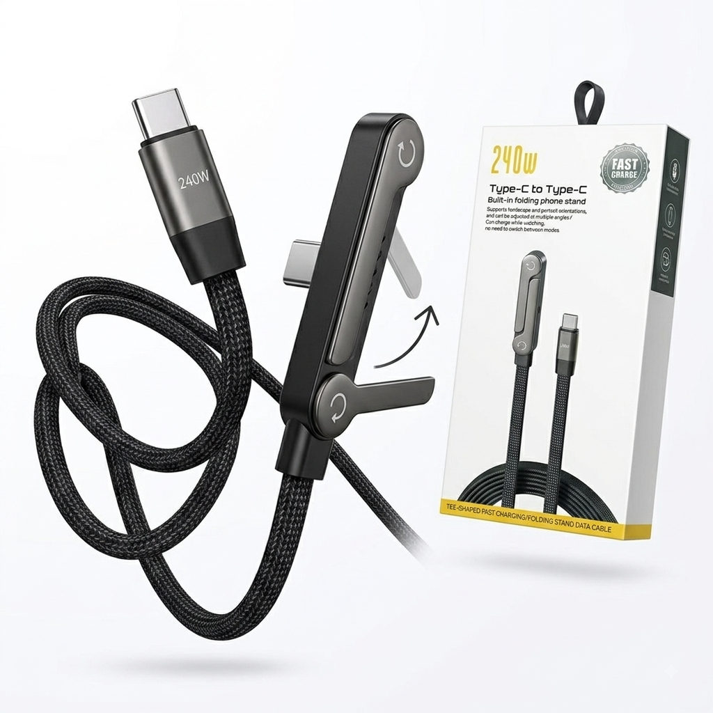 Cáp Sạc Nhanh C to C 240W dây dù, Kiêm Giá Đỡ Điện Thoại Gấp Gọn, công suất 60W ( hàng Amazon ) 1 Cáp Sạc Nhanh C to C 240W dây dù, Kiêm Giá Đỡ Điện Thoại Gấp Gọn, công suất 60W ( hàng Amazon )