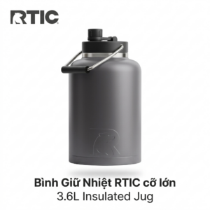Bình Giữ Nhiệt Khổng Lồ 3.6L RTIC Insulated Jug (Mỹ)- Giữ Lạnh 24 Giờ, Thép ko gỉ 18/8