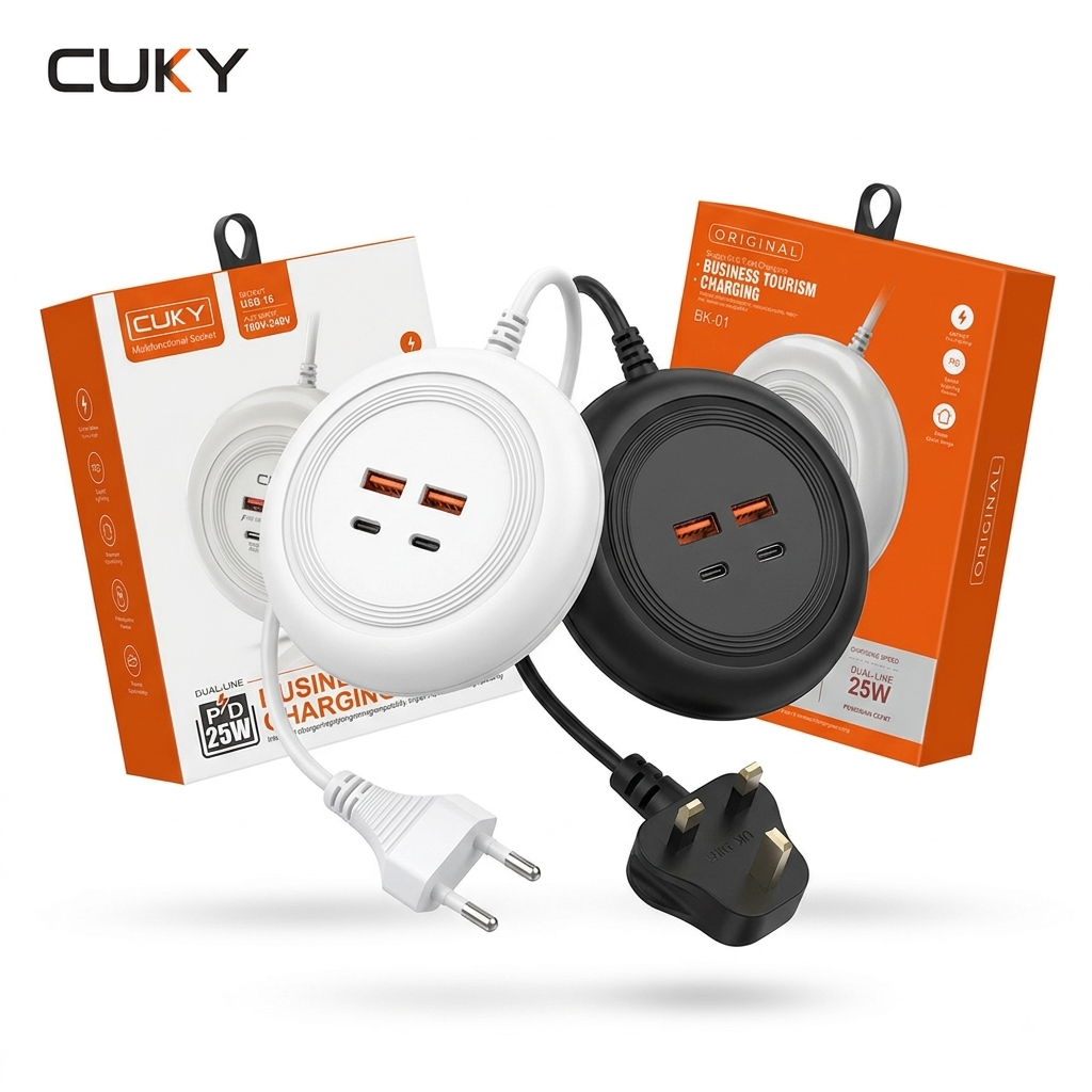 Ổ cắm sạc đa năng 4 cổng 2A + 2C CUKY / Original - giao random chân cắm, màu, logo 1 Ổ cắm sạc đa năng 4 cổng 2A + 2C CUKY / Original - giao random chân cắm, màu, logo