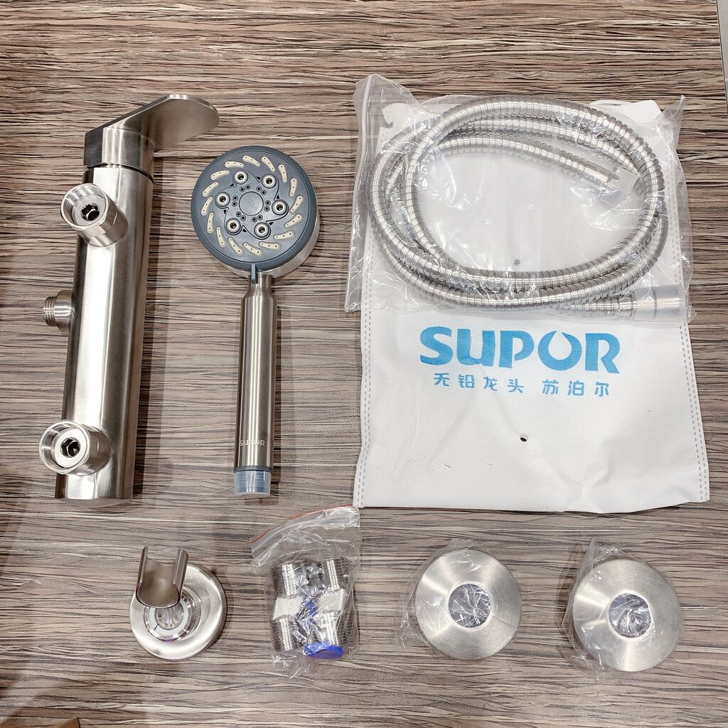 Vòi hoa sen SUPOR 250303-03-LS, inox 304, bát sen to. 3 Vòi hoa sen SUPOR 250303-03-LS, inox 304, bát sen to.