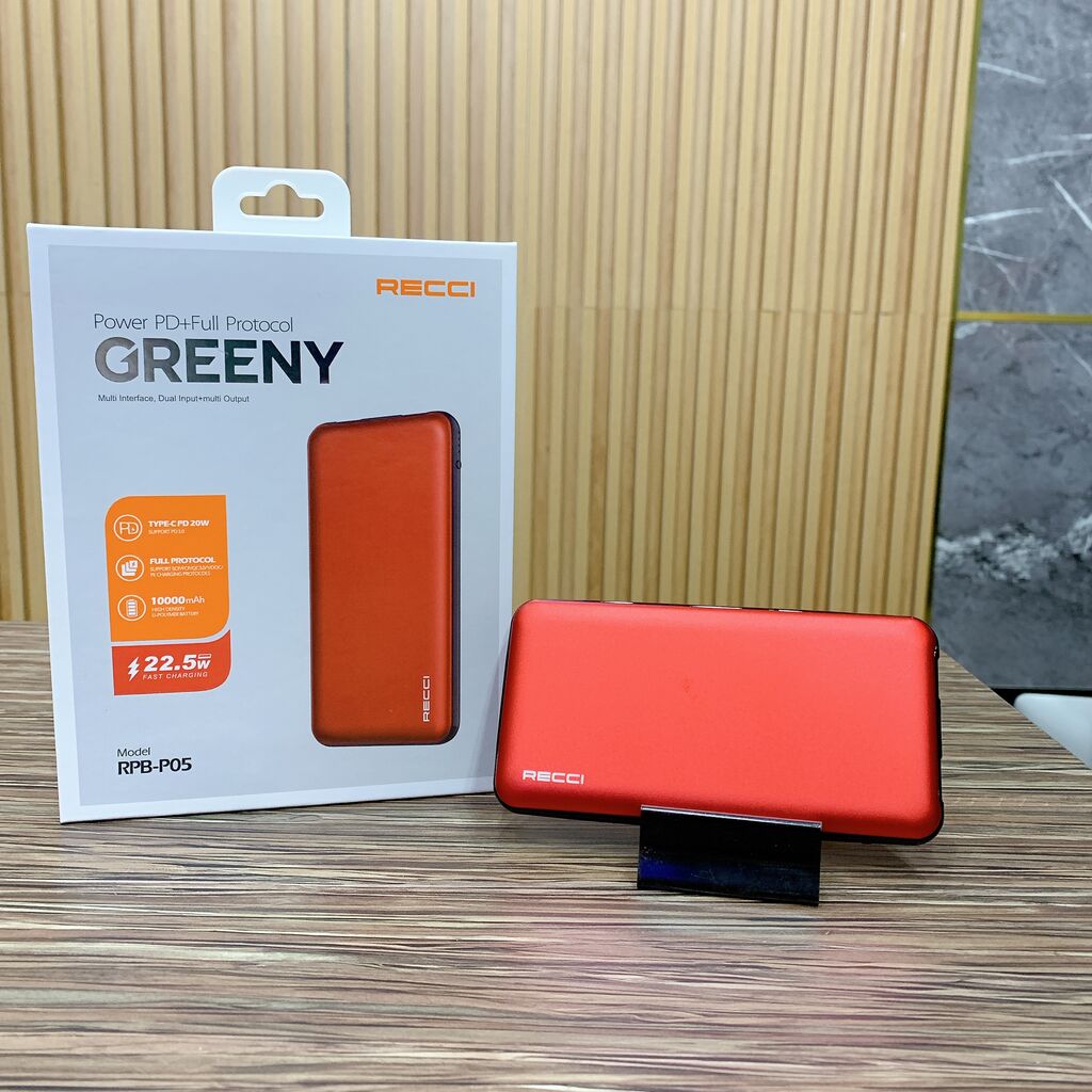 Pin dự phòng Recci Greeny RPB-P05 10.000mAh 22.5W PD20W 2 Pin dự phòng Recci Greeny RPB-P05 10.000mAh 22.5W PD20W