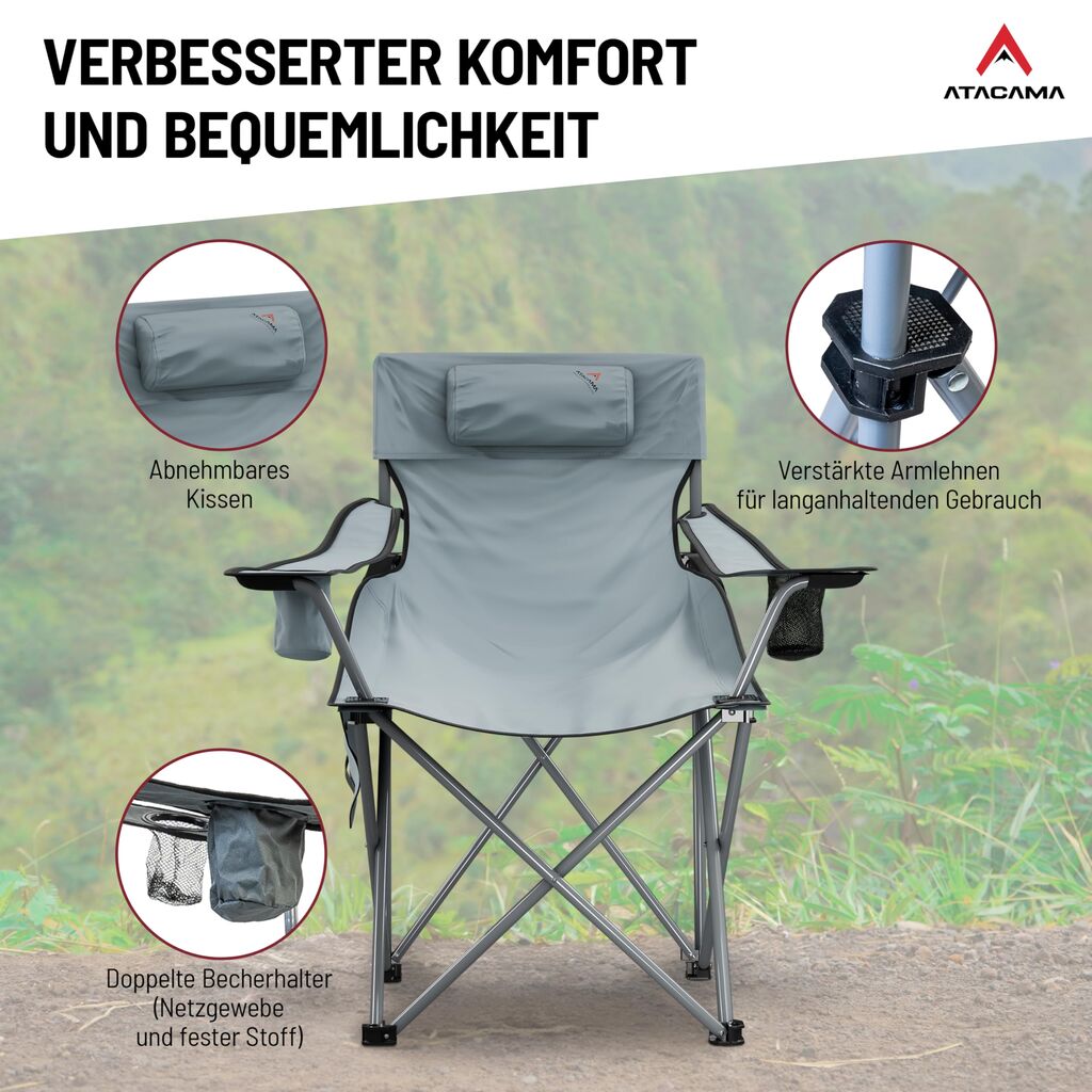 Ghế xếp dã ngoại cỡ lớn, chính hãng Atacama ( Đức ) , câu cá, camping… 2 Ghế xếp dã ngoại cỡ lớn, chính hãng Atacama ( Đức ) , câu cá, camping…