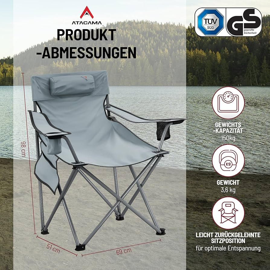 Ghế xếp dã ngoại cỡ lớn, chính hãng Atacama ( Đức ) , câu cá, camping… 1 Ghế xếp dã ngoại cỡ lớn, chính hãng Atacama ( Đức ) , câu cá, camping…
