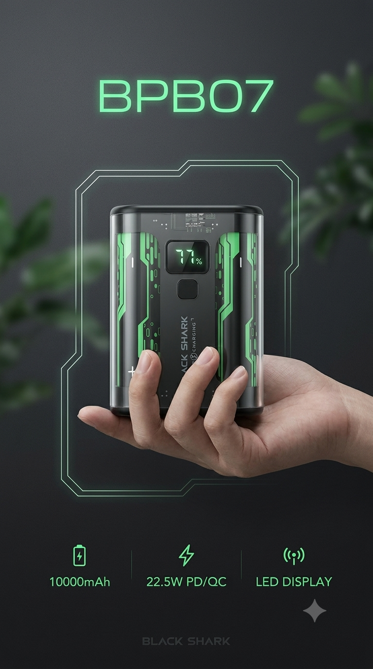 Sạc Dự Phòng Gaming Black Shark 10000mAh 22.5W - Sạc nhanh, phong cách 1 Sạc Dự Phòng Gaming Black Shark 10000mAh 22.5W - Sạc nhanh, phong cách