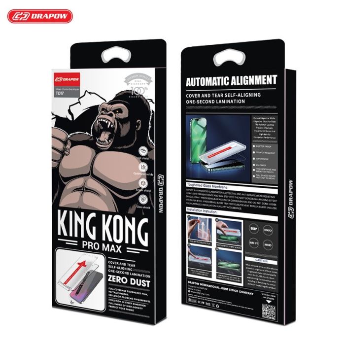 Kính cường lực tự lấy bụi tự dán KingKong Drapow 0.33mm TD17 1 Kính cường lực tự lấy bụi tự dán KingKong Drapow 0.33mm TD17